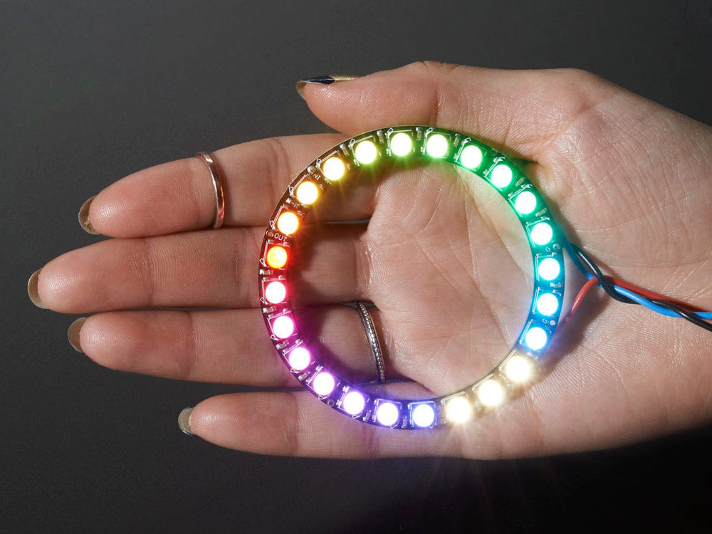 NeoPixel Ring - 24 x 5050 RGBW LEDs w/ Integrated Drivers (Natural White - ~4500K) by Adafruit - The Pi Hut