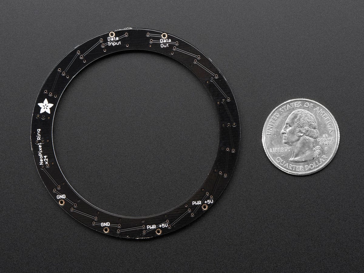 NeoPixel Ring - 24 x 5050 RGBW LEDs w/ Integrated Drivers (Natural White - ~4500K) by Adafruit - The Pi Hut