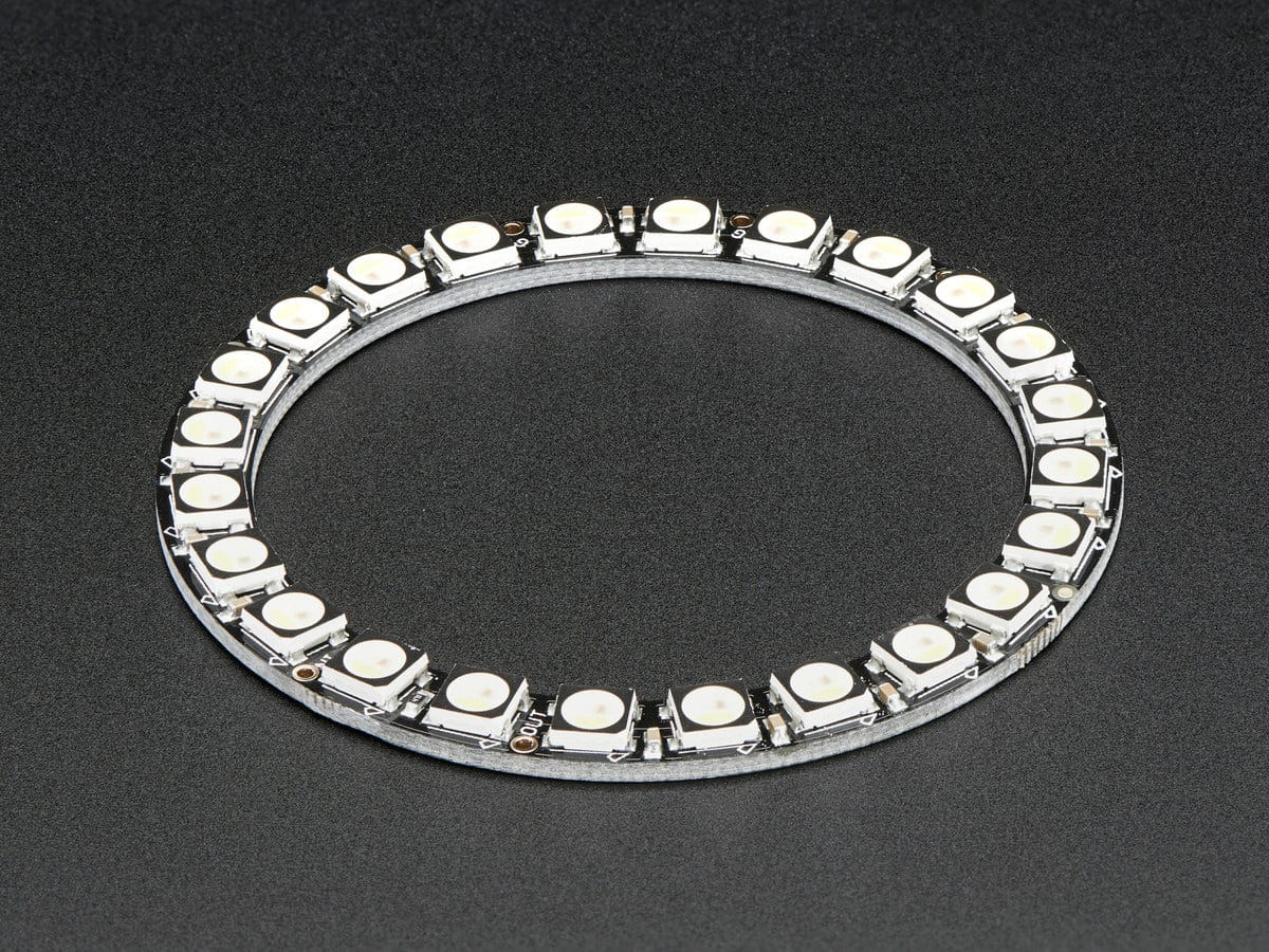 NeoPixel Ring - 24 x 5050 RGBW LEDs w/ Integrated Drivers (Warm White - ~3000K) by Adafruit - The Pi Hut