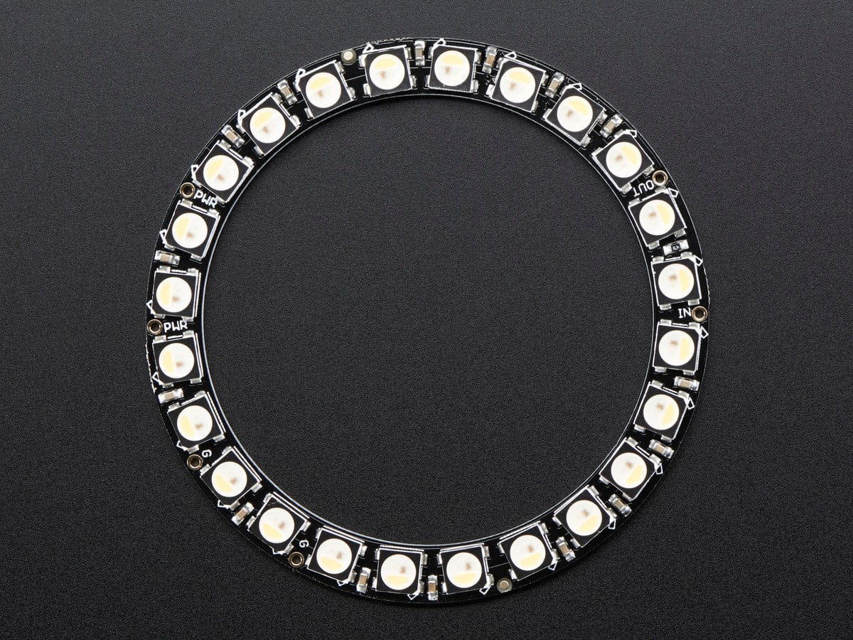 NeoPixel Ring - 24 x 5050 RGBW LEDs w/ Integrated Drivers (Warm White - ~3000K) by Adafruit - The Pi Hut