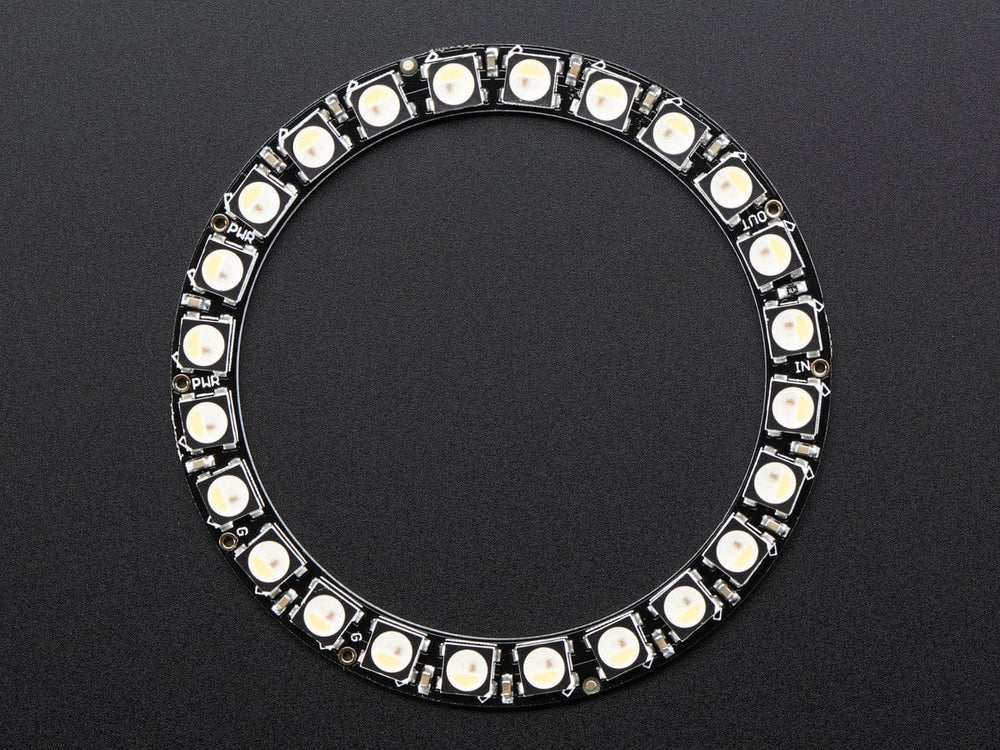 NeoPixel Ring - 24 x 5050 RGBW LEDs w/ Integrated Drivers (Warm White - ~3000K) by Adafruit - The Pi Hut