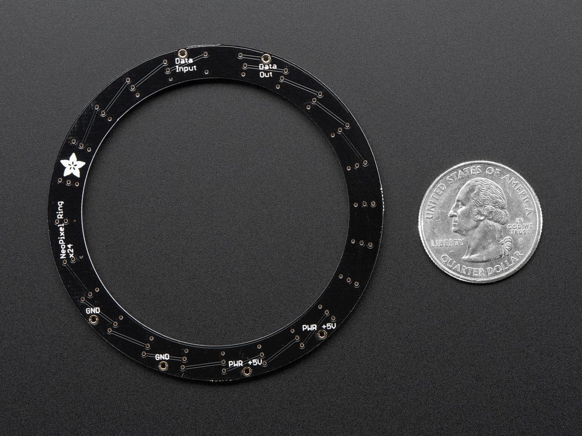 NeoPixel Ring - 24 x 5050 RGBW LEDs w/ Integrated Drivers (Warm White - ~3000K) by Adafruit - The Pi Hut