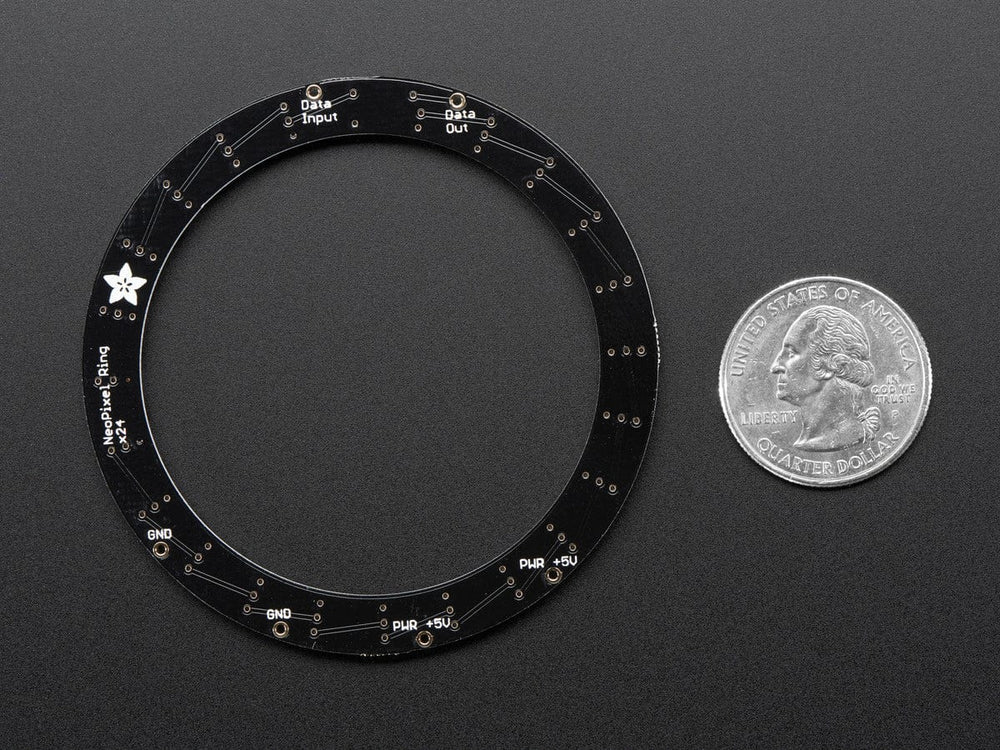 NeoPixel Ring - 24 x 5050 RGBW LEDs w/ Integrated Drivers (Warm White - ~3000K) by Adafruit - The Pi Hut