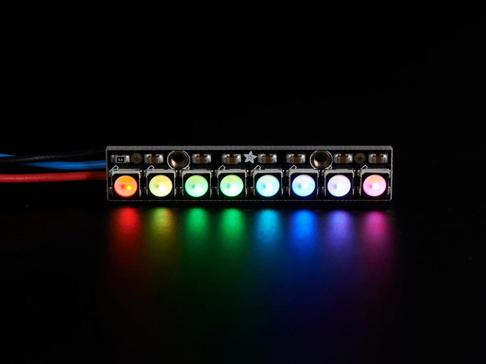 NeoPixel Stick - 8 x 5050 RGBW LEDs - Cool White - ~6000K by Adafruit - The Pi Hut