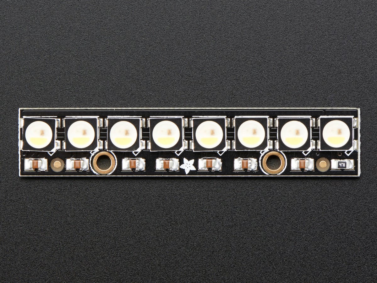 NeoPixel Stick - 8 x 5050 RGBW LEDs - Cool White - ~6000K by Adafruit - The Pi Hut