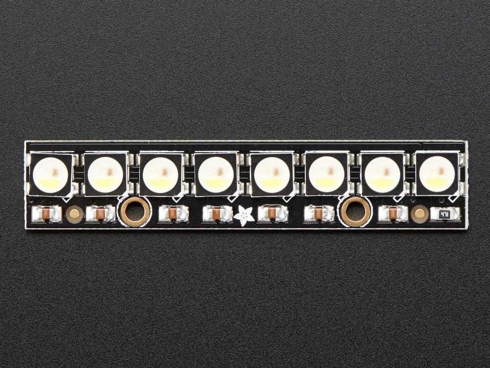 NeoPixel Stick - 8 x 5050 RGBW LEDs - Cool White - ~6000K by Adafruit - The Pi Hut