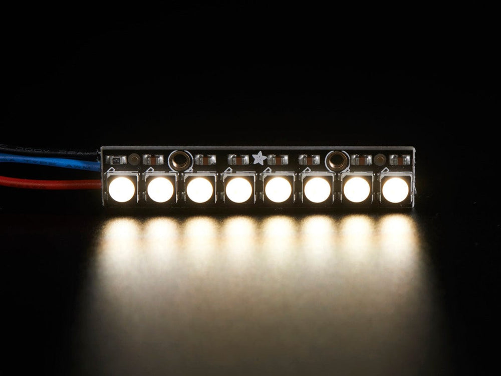 NeoPixel Stick - 8 x 5050 RGBW LEDs - Natural White - ~4500K by Adafruit - The Pi Hut