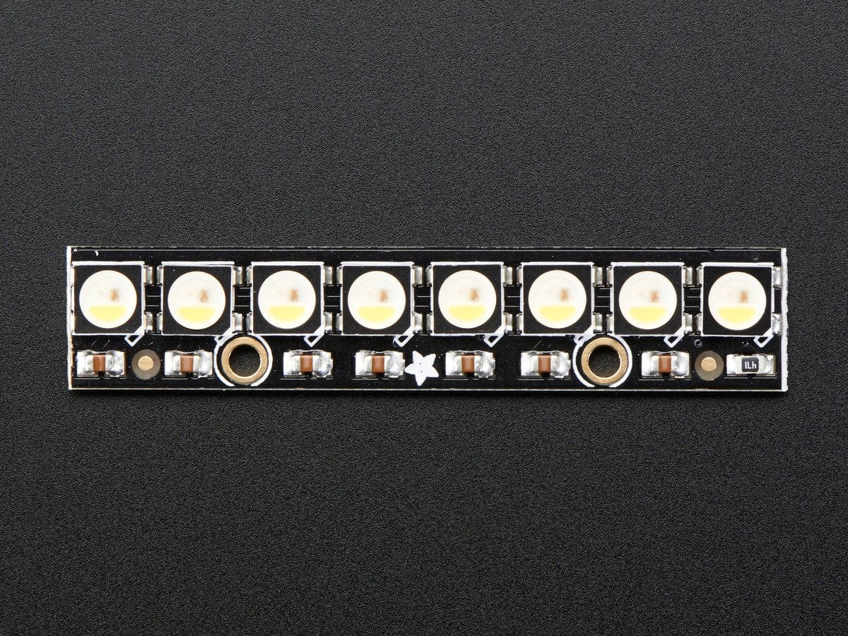 NeoPixel Stick - 8 x 5050 RGBW LEDs - Natural White - ~4500K by Adafruit - The Pi Hut