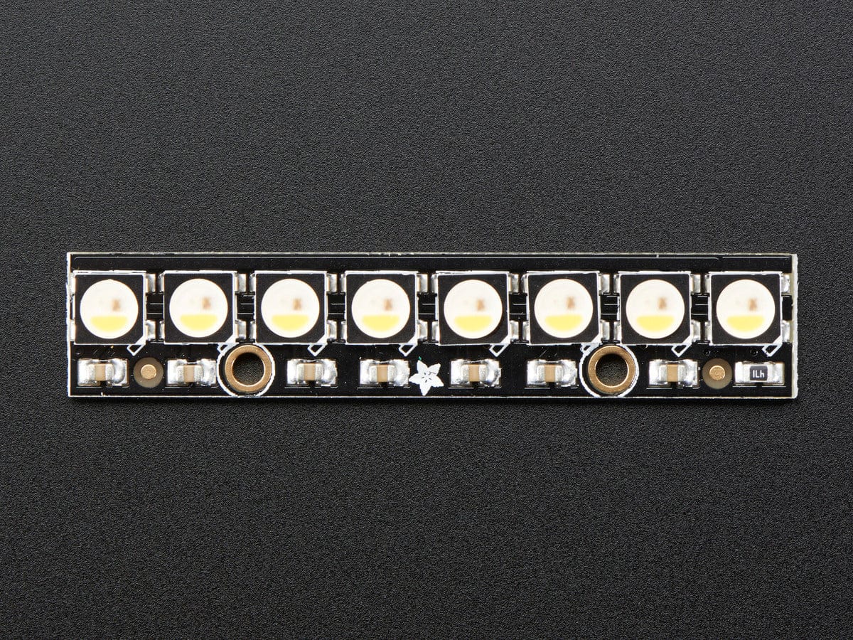 NeoPixel Stick - 8 x 5050 RGBW LEDs - Warm White - ~3000K by Adafruit - The Pi Hut