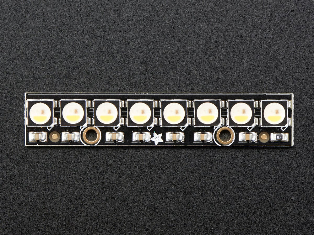 NeoPixel Stick - 8 x 5050 RGBW LEDs - Warm White - ~3000K by Adafruit - The Pi Hut