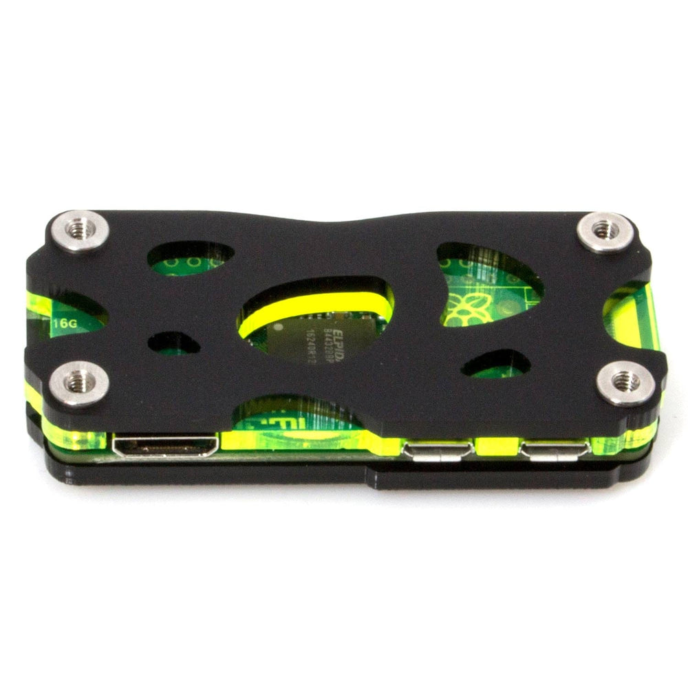 Nucleus Zero Raspberry Pi Zero Case - Black & Lazer Lime by C4 Labs - The Pi Hut