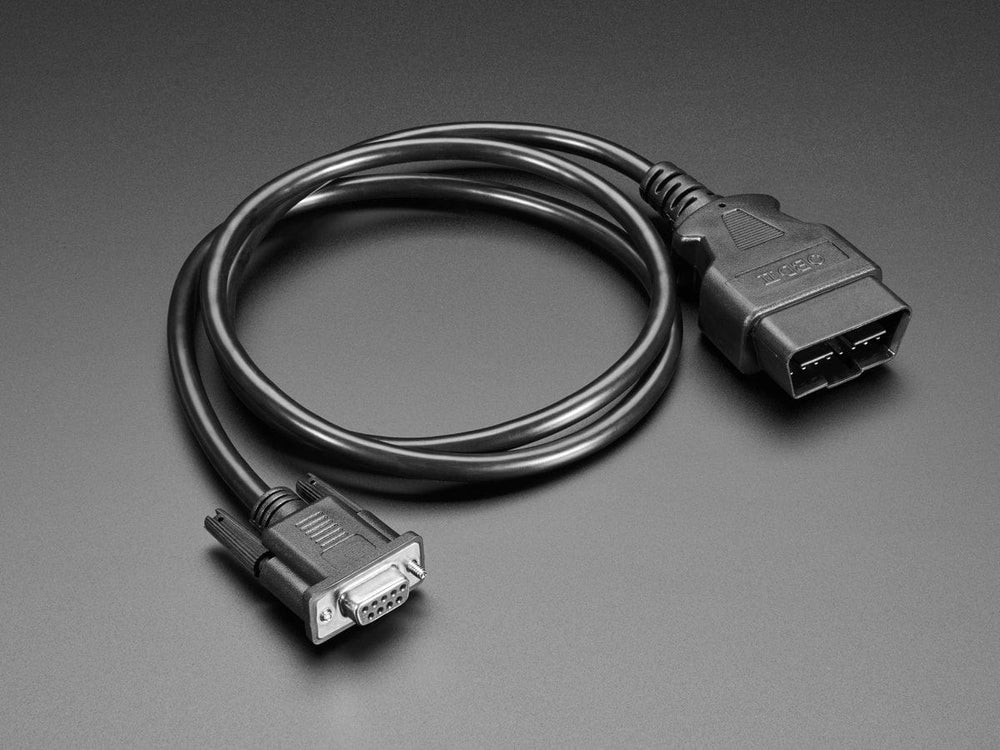 OBD Plug (16-pin) to DE-9 (DB-9) Socket Adapter Cable (1 meter long) by The Pi Hut - The Pi Hut