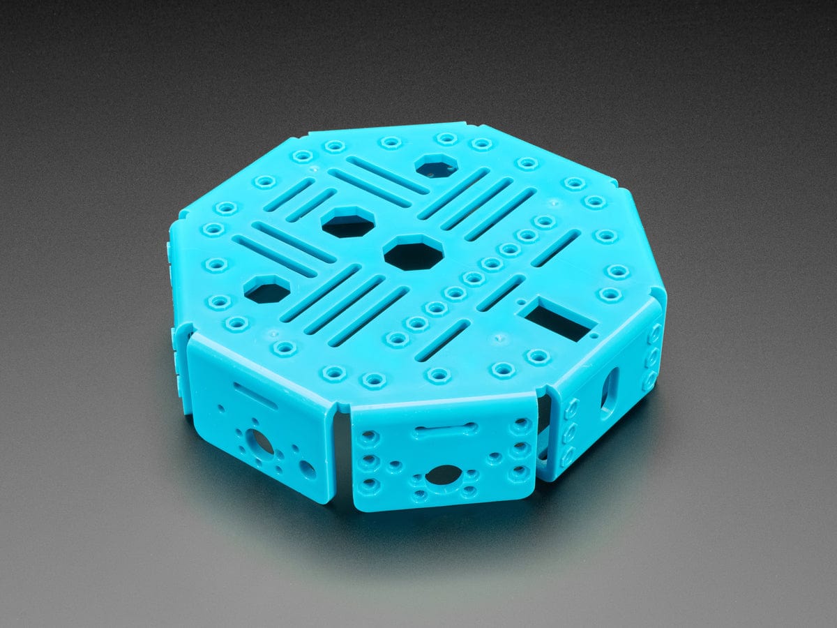 Octagon Chassis Frame - Blue Plastic - 16cm x 16cm x 4cm - The Pi Hut
