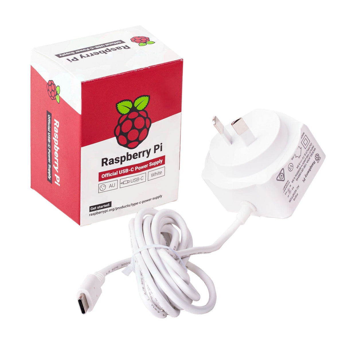 Raspberry Pi 15W USB-C Power Supply - AU Plug - The Pi Hut