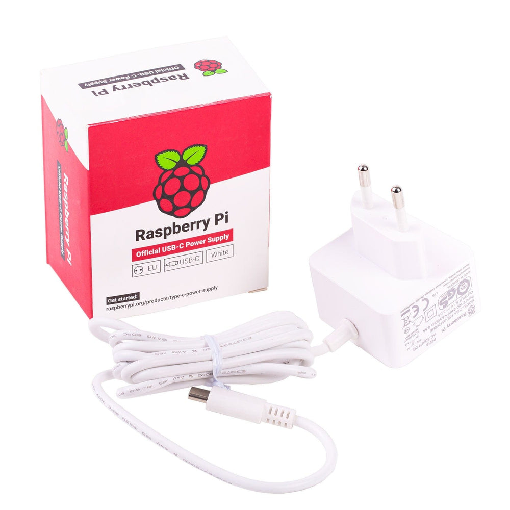 Raspberry Pi 15W USB-C Power Supply - EU Plug by Raspberry Pi - The Pi Hut