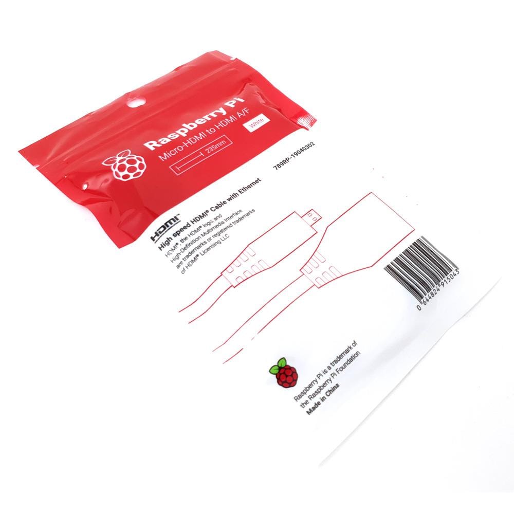 Raspberry Pi Micro-HDMI to HDMI Adapter Cable by Raspberry Pi - The Pi Hut