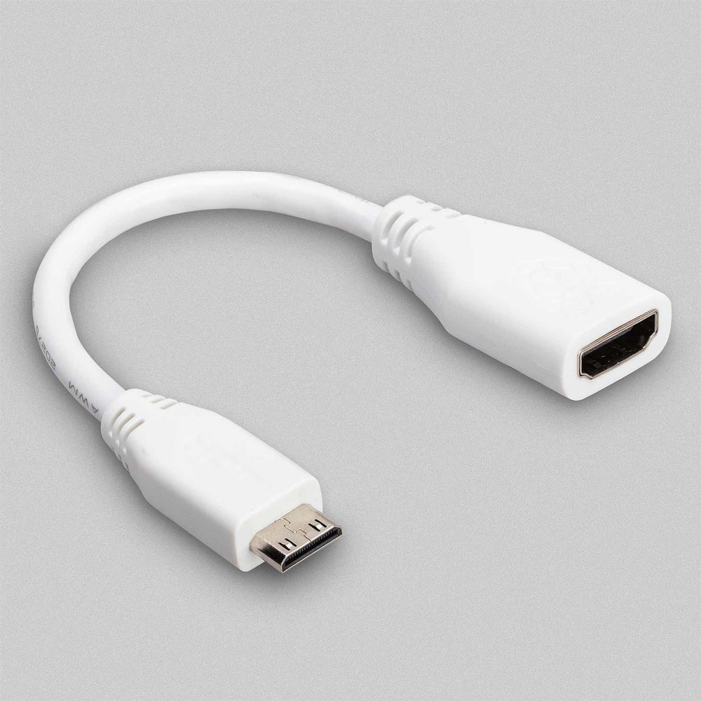 Raspberry Pi Mini-HDMI to HDMI Adapter Cable by Raspberry Pi - The Pi Hut