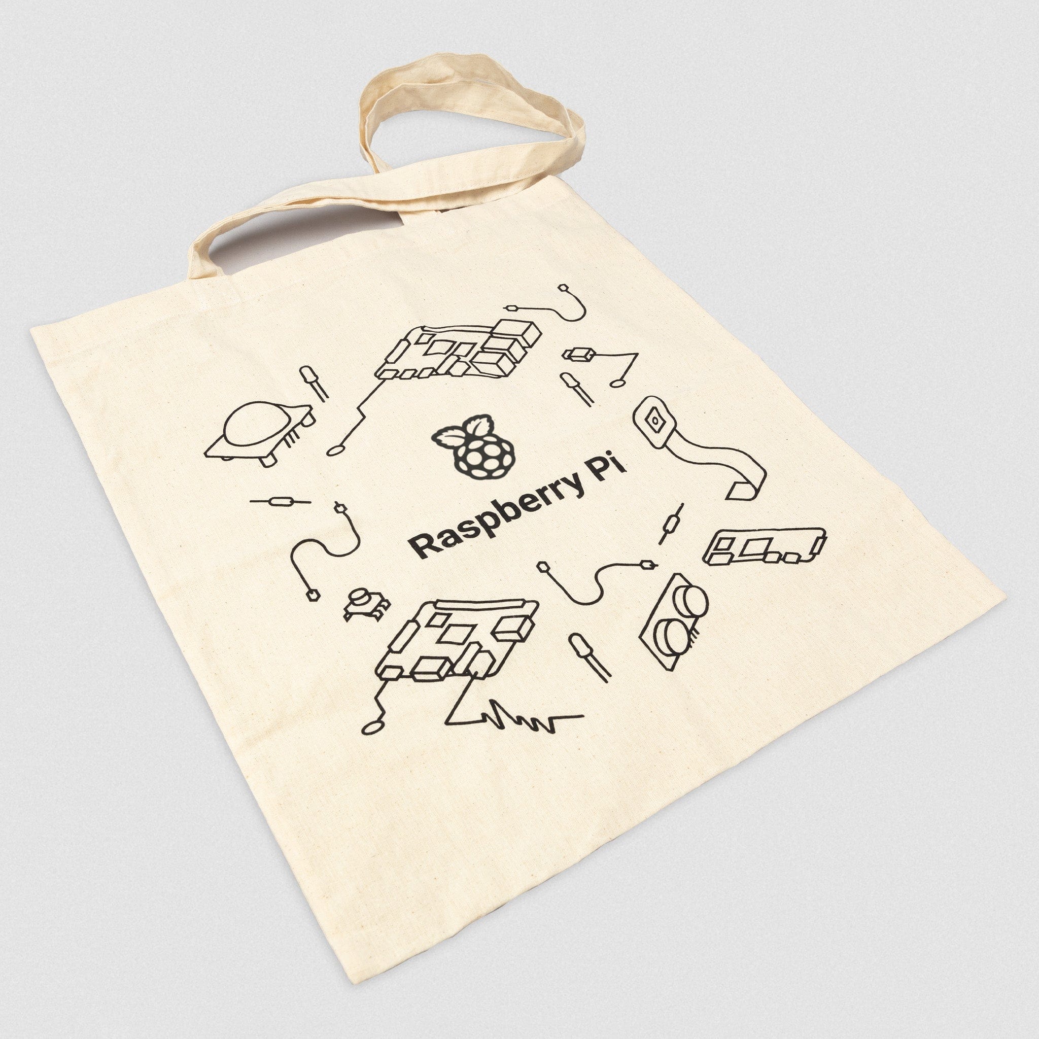Raspberry Pi Natural Cotton Tote Bag by Raspberry Pi - The Pi Hut