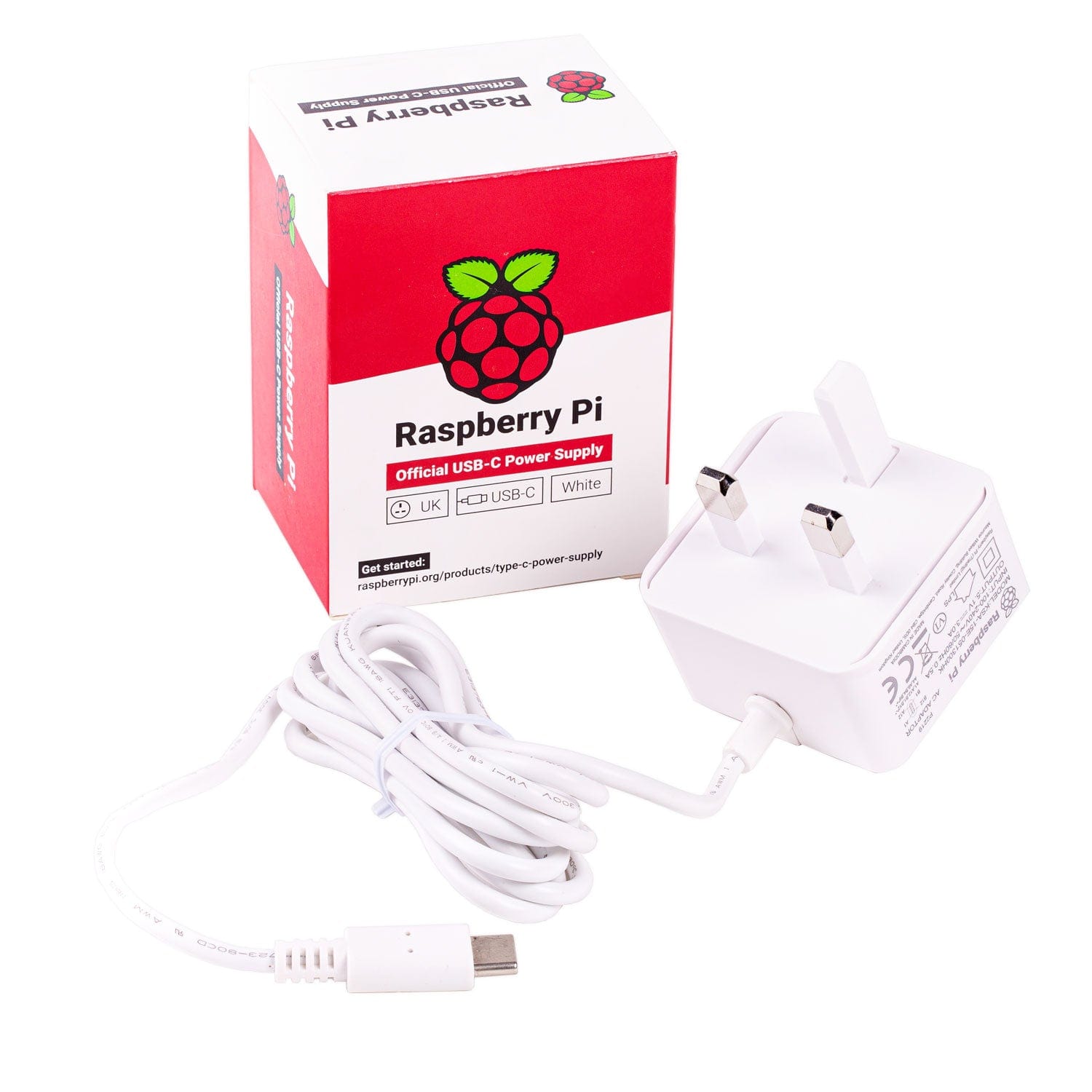 Raspberry Pi 15W USB-C Power Supply - UK Plug by Raspberry Pi - The Pi Hut
