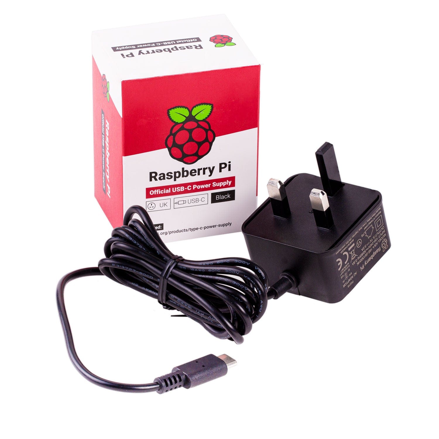 Raspberry Pi 15W USB-C Power Supply - UK Plug by Raspberry Pi - The Pi Hut