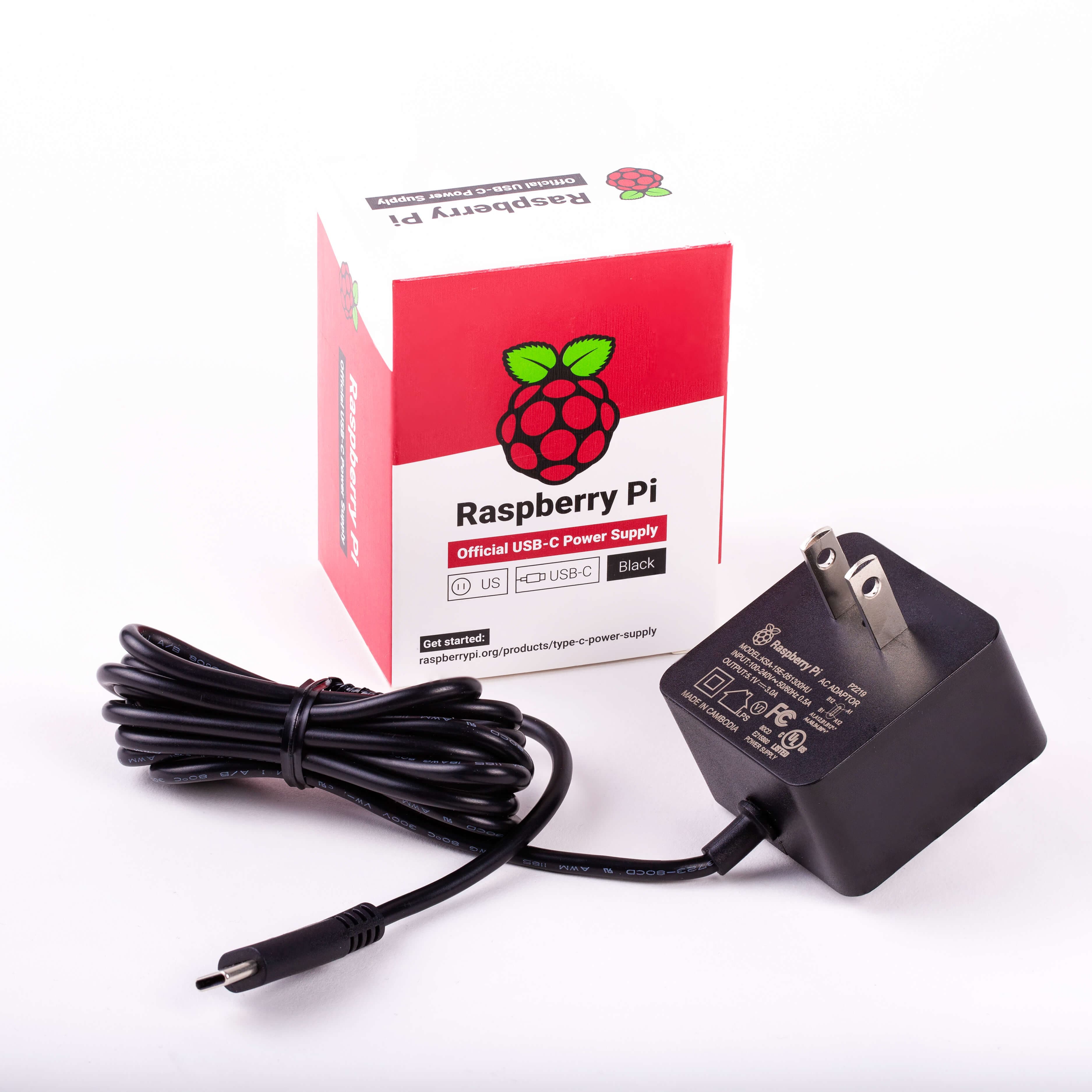 Raspberry Pi 15W USB-C Power Supply - US Plug by Raspberry Pi - The Pi Hut