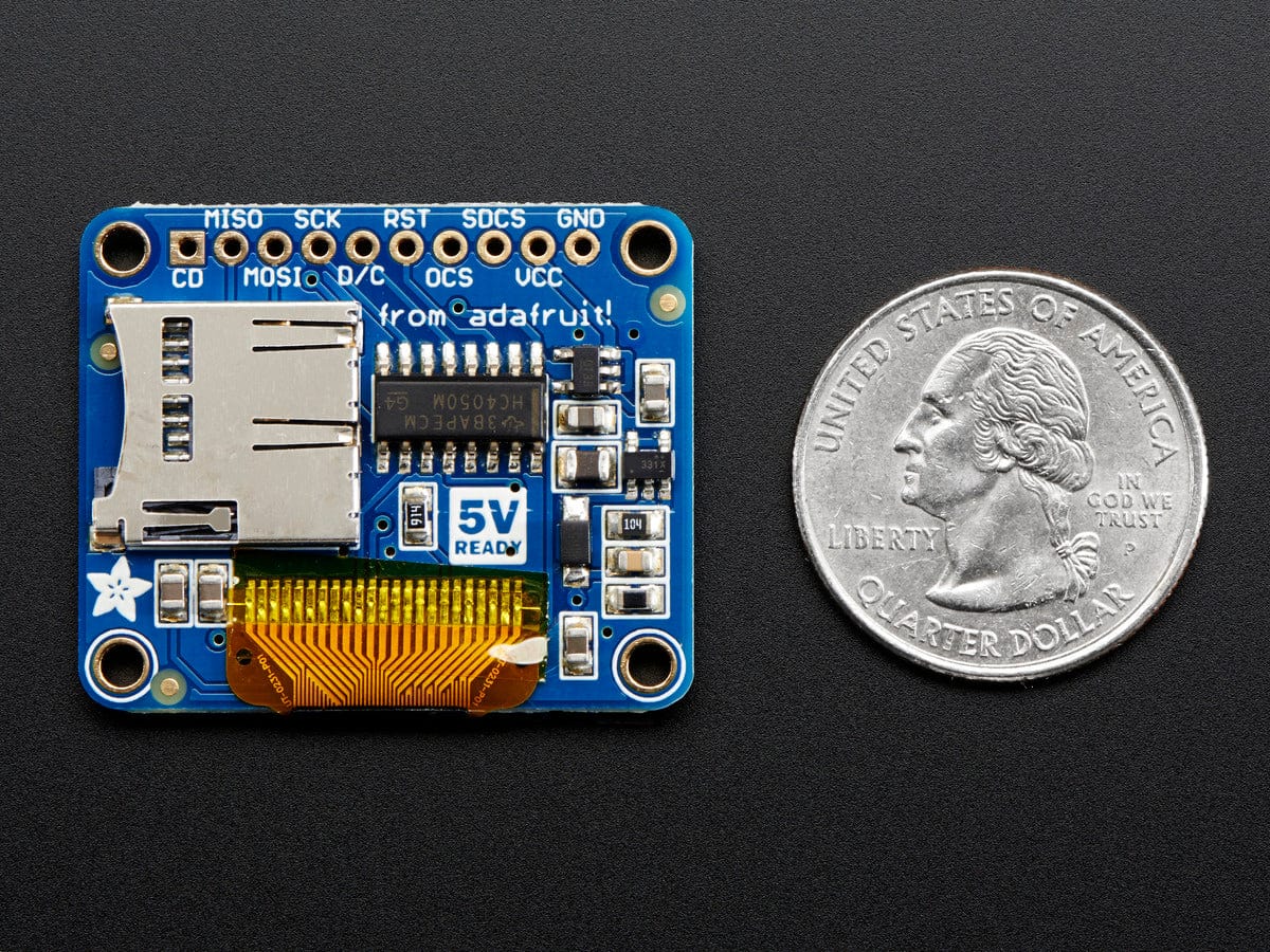 OLED Breakout Board - 16-bit Color 0.96" w/microSD holder by Adafruit - The Pi Hut