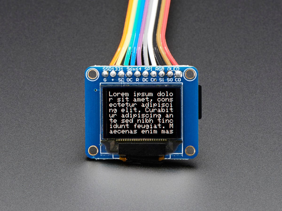 OLED Breakout Board - 16-bit Color 0.96" w/microSD holder by Adafruit - The Pi Hut