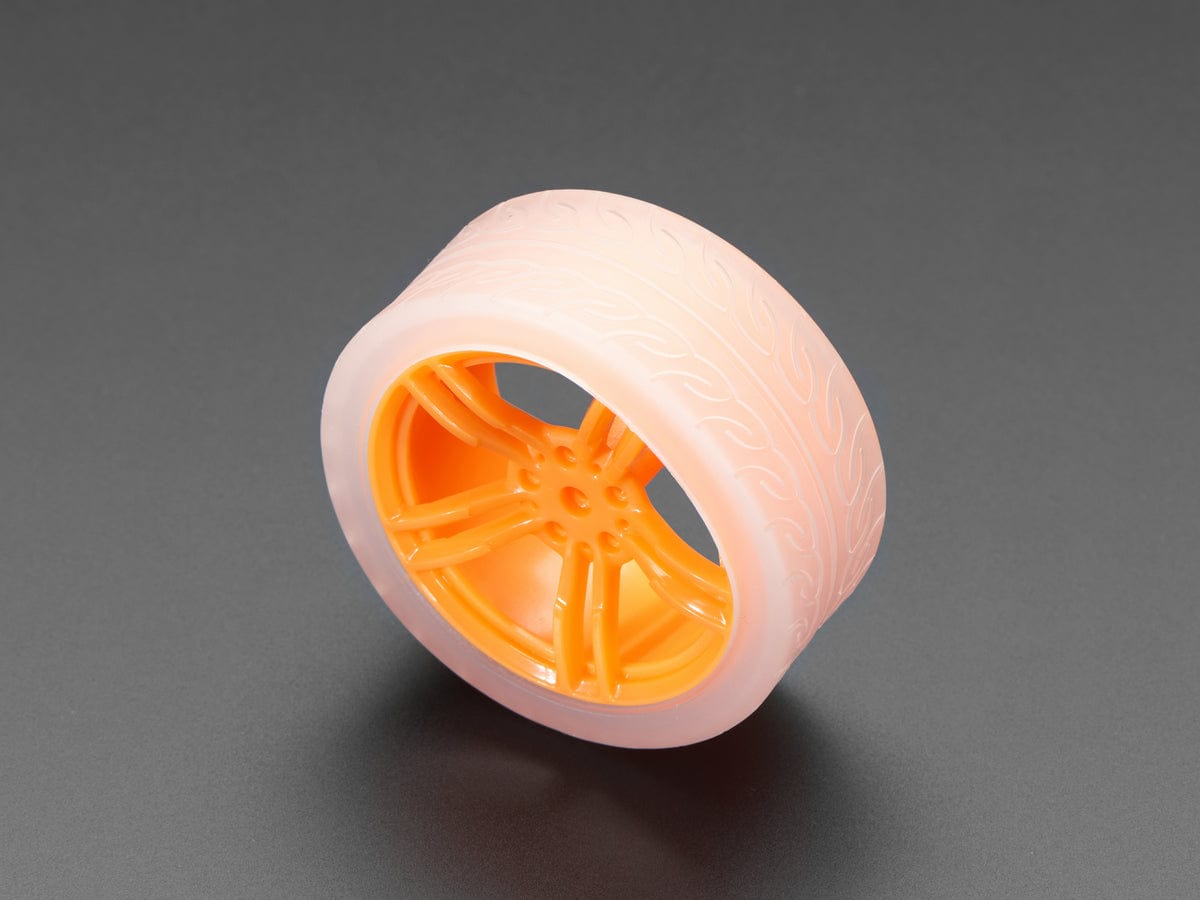 Orange and Clear TT Motor Wheel for TT DC Gearbox Motor by The Pi Hut - The Pi Hut