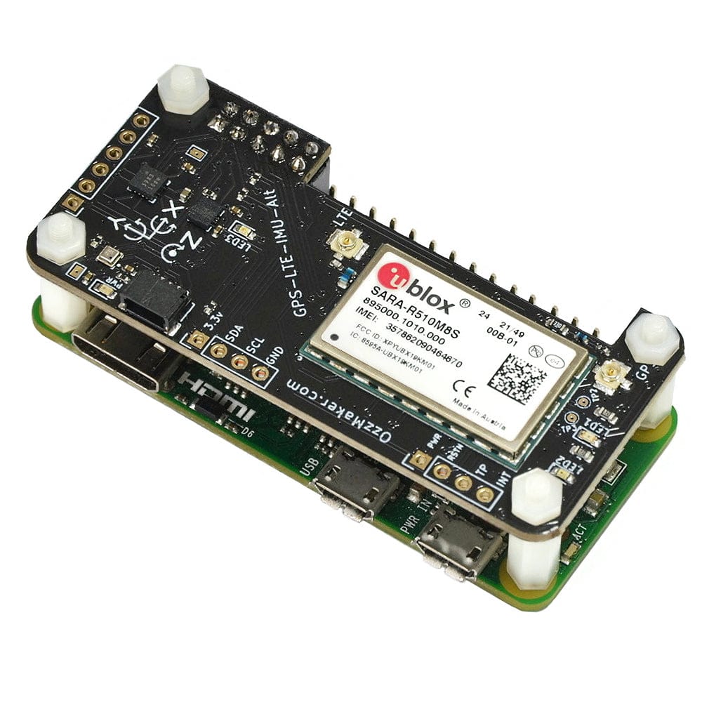 OzzMaker SARA-R5 LTE-M GPS + 10DOF by Ozzmaker - The Pi Hut