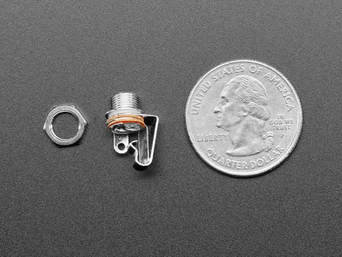 Panel Mount 1/8" / 3.5mm Mono Connector by The Pi Hut - The Pi Hut