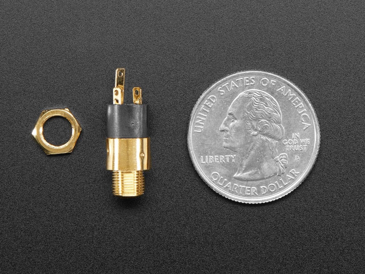 Panel Mount 1/8" / 3.5mm TRS Audio Jack Connector by The Pi Hut - The Pi Hut