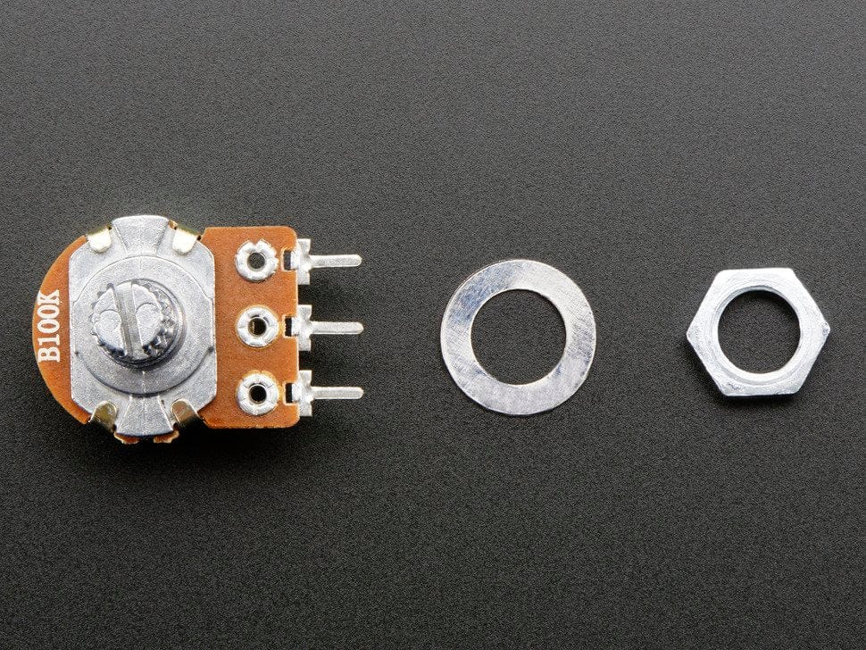 Panel Mount 100K potentiometer (Breadboard Friendly) (100KB) by The Pi Hut - The Pi Hut