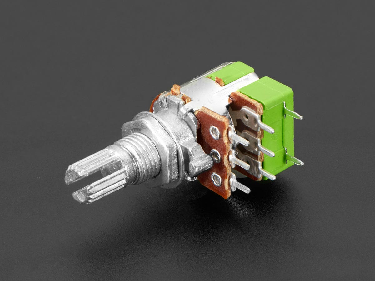 Panel Mount 10K Dual Linear Potentiometer w/ On-Off Switch (10K Dual Linear w/ Switch) by The Pi Hut - The Pi Hut