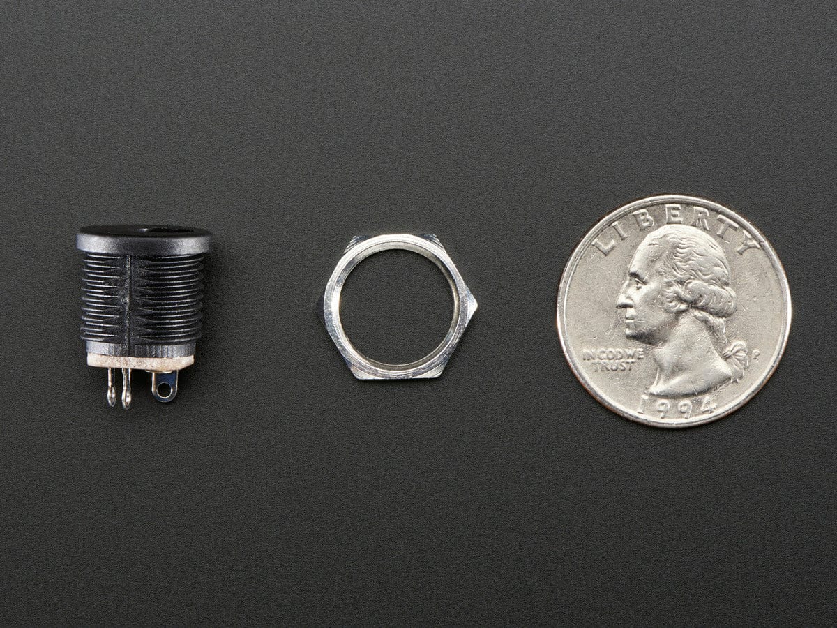 Panel Mount 2.1mm DC barrel jack by The Pi Hut - The Pi Hut