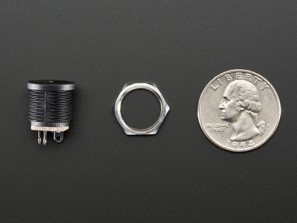 Panel Mount 2.1mm DC barrel jack by The Pi Hut - The Pi Hut