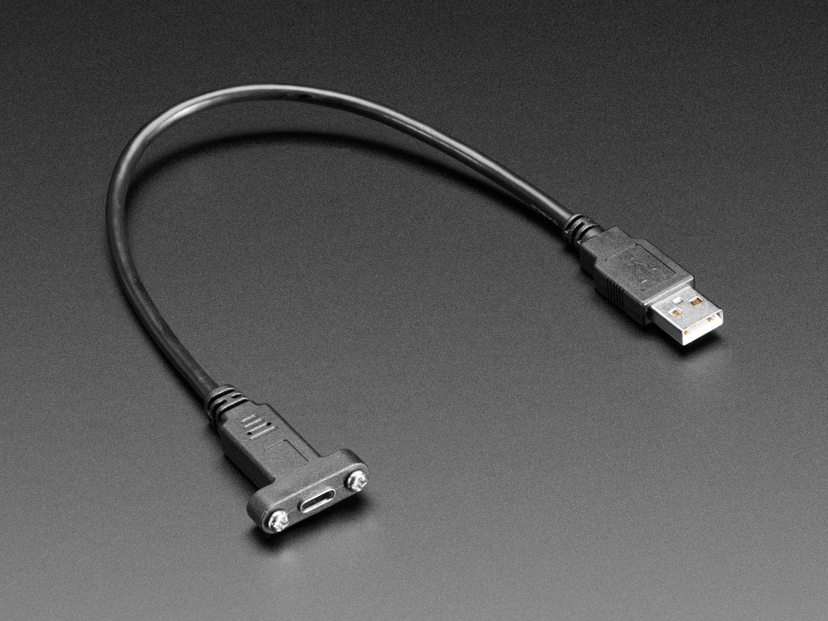 Panel Mount Cable USB C to Type A - 30cm - The Pi Hut