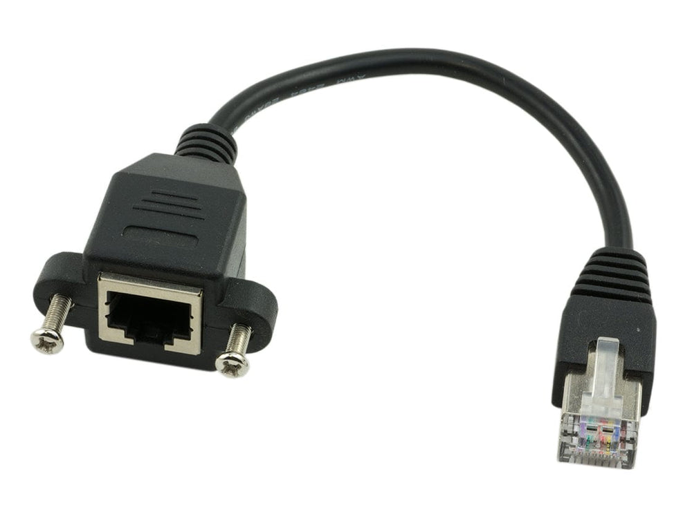Panel Mount Ethernet - RJ45 Male to RJ45 Female by The Pi Hut - The Pi Hut