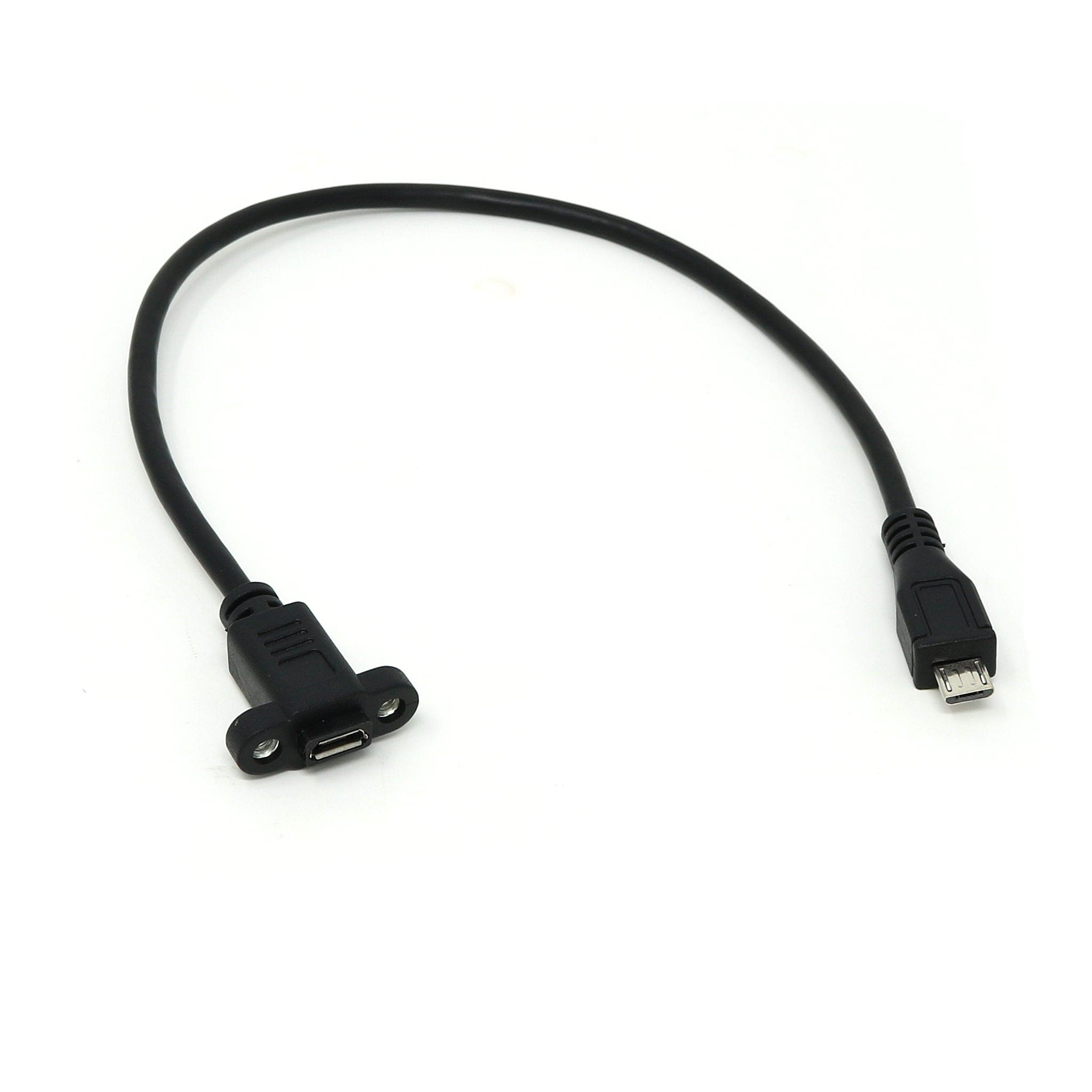 Panel Mount Extension USB Cable - Micro-USB Male to Female by The Pi Hut - The Pi Hut