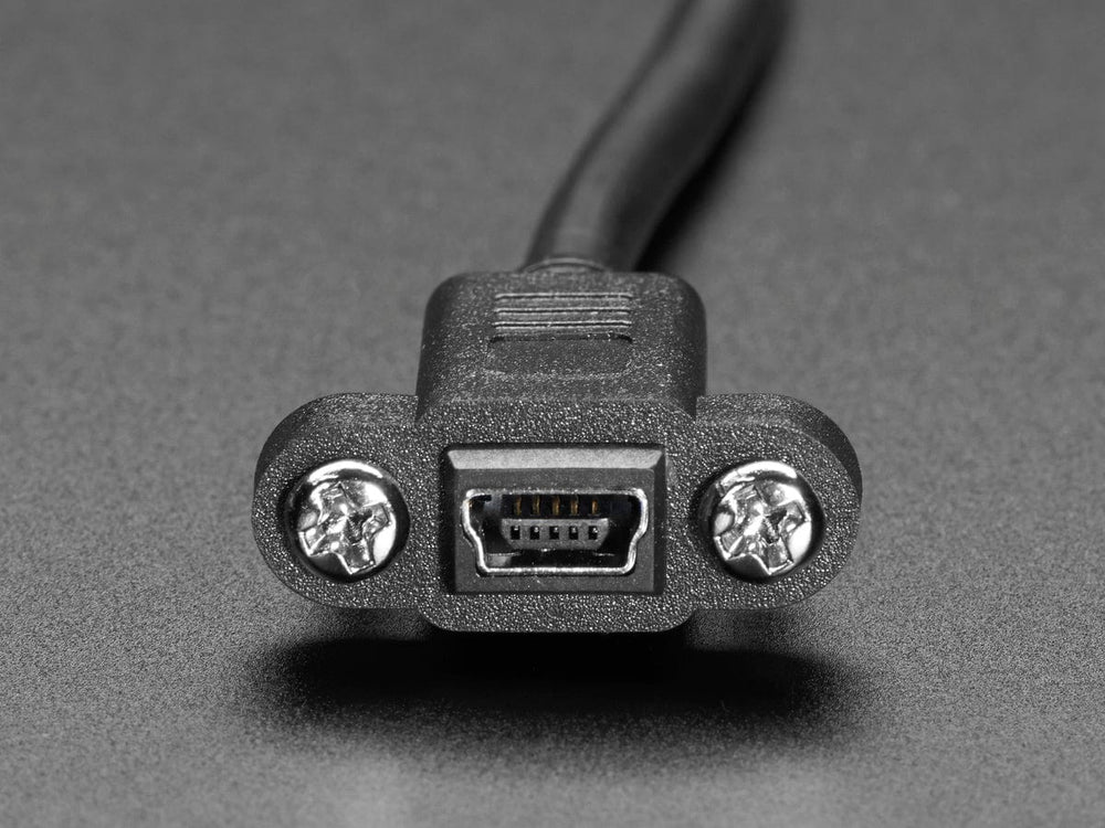 Panel Mount Extension USB Cable - Mini B Male to Mini B Female by The Pi Hut - The Pi Hut