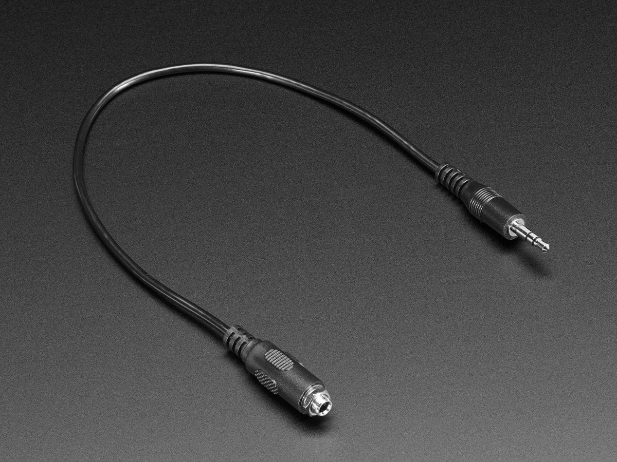 Panel Mount Stereo Audio Extension Cable - 1/8" / 3.5mm by The Pi Hut - The Pi Hut