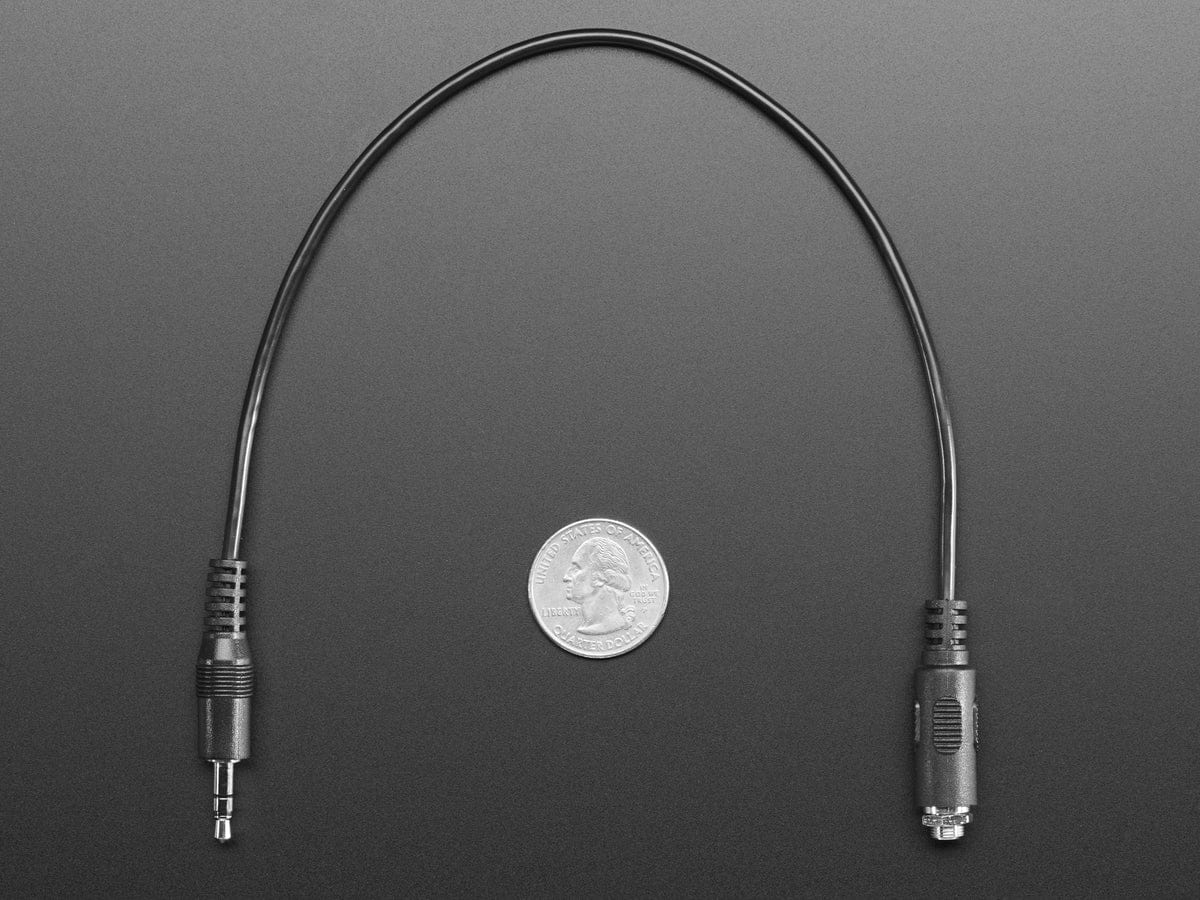 Panel Mount Stereo Audio Extension Cable - 1/8" / 3.5mm by The Pi Hut - The Pi Hut