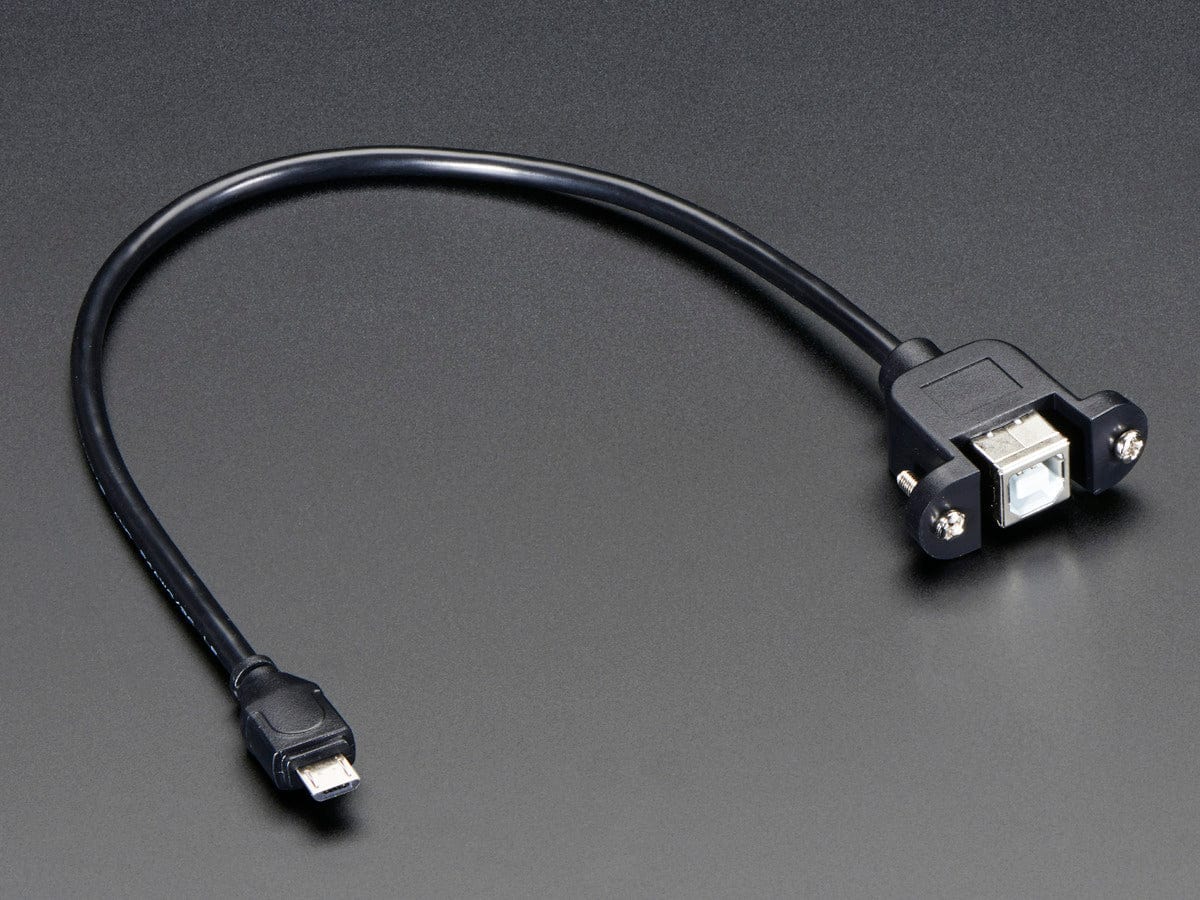 Panel Mount USB Cable - B Female to Micro-B Male by The Pi Hut - The Pi Hut