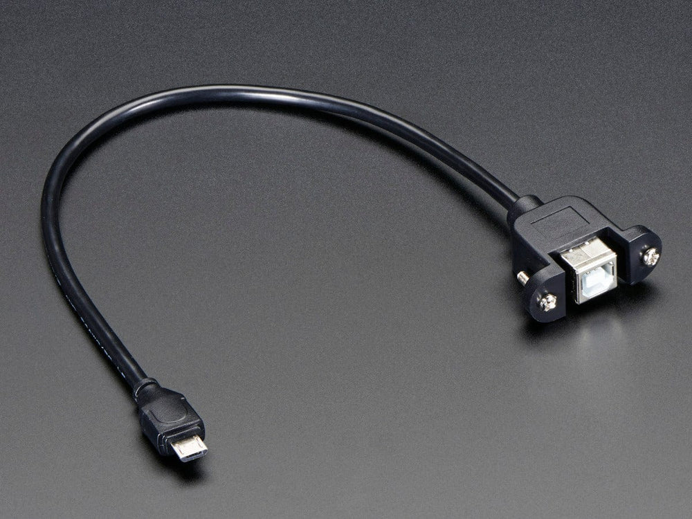 Panel Mount USB Cable - B Female to Micro-B Male by The Pi Hut - The Pi Hut