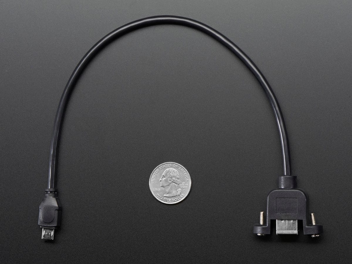 Panel Mount USB Cable - B Female to Micro-B Male by The Pi Hut - The Pi Hut