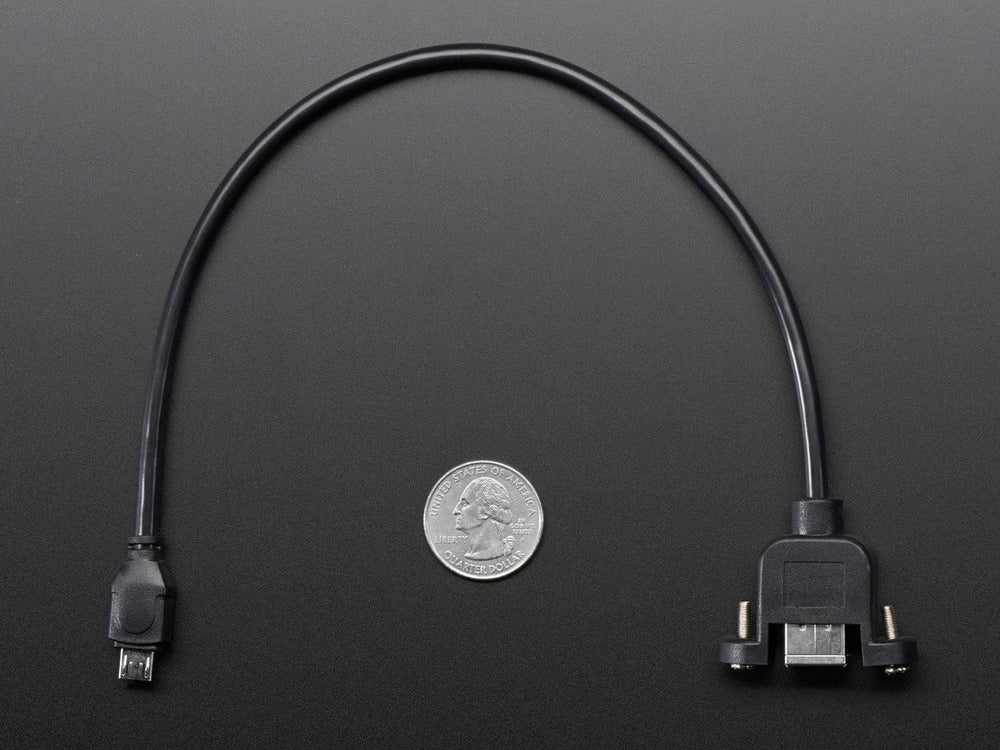 Panel Mount USB Cable - B Female to Micro-B Male by The Pi Hut - The Pi Hut