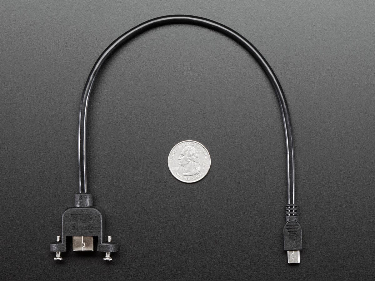 Panel Mount USB Cable - B Female to Mini-B Male by The Pi Hut - The Pi Hut