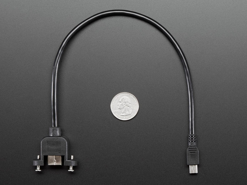 Panel Mount USB Cable - B Female to Mini-B Male by The Pi Hut - The Pi Hut