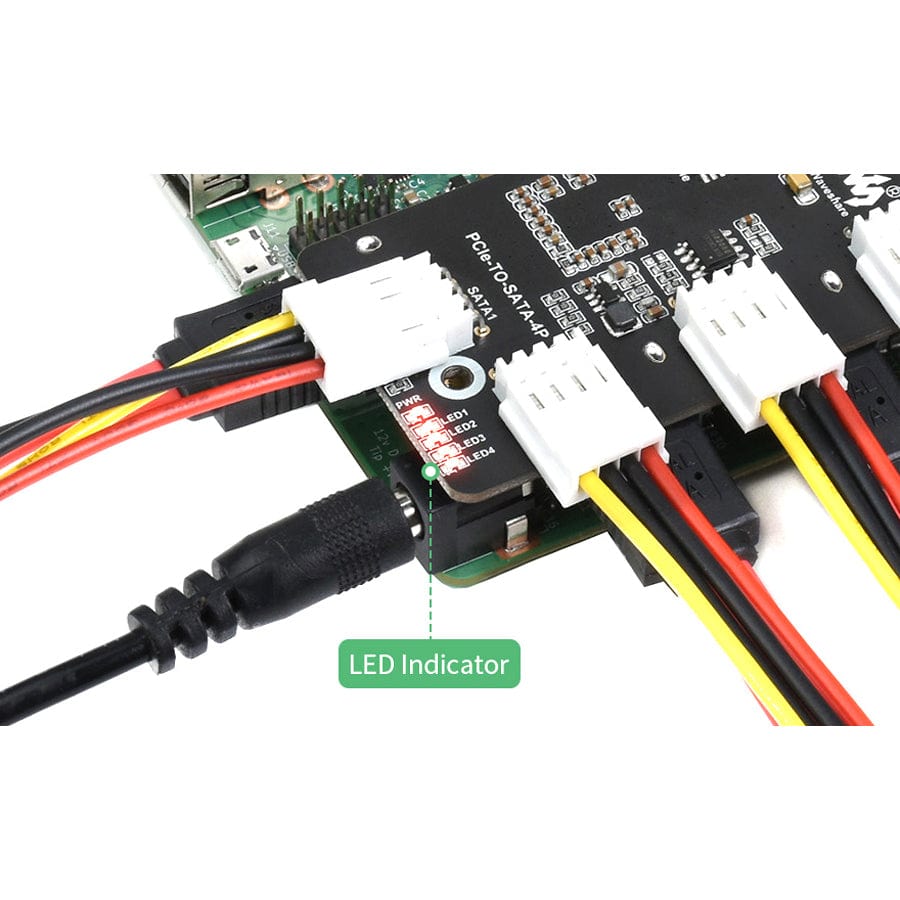 PCI-E to 4-channel SATA 3.0 Adapter for CM4 IO Board by Waveshare - The Pi Hut