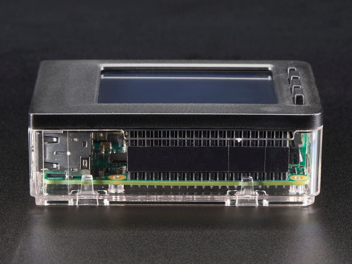 Pi Model B+ / Pi 2 / Pi 3 - Case Base and Faceplate Pack - Clear (for 2.8" PiTFT) by Adafruit - The Pi Hut