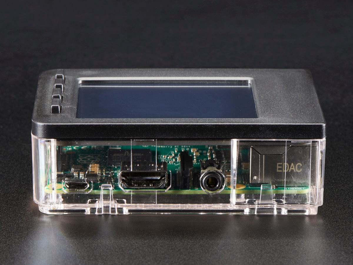 Pi Model B+ / Pi 2 / Pi 3 - Case Base and Faceplate Pack - Clear (for 2.8" PiTFT) by Adafruit - The Pi Hut